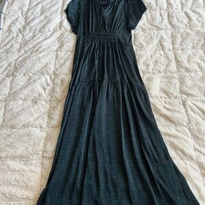 Women’s Teal Maxi Dress with V-Neck